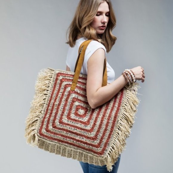 Boutique Six Handbags - Oversize Boho Handmade  Jute Bag